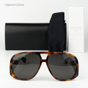 Saint Laurent Men Sunglasses Havana Black Square SL652/F SOLACE 002 BRAND NEW